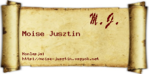 Moise Jusztin névjegykártya